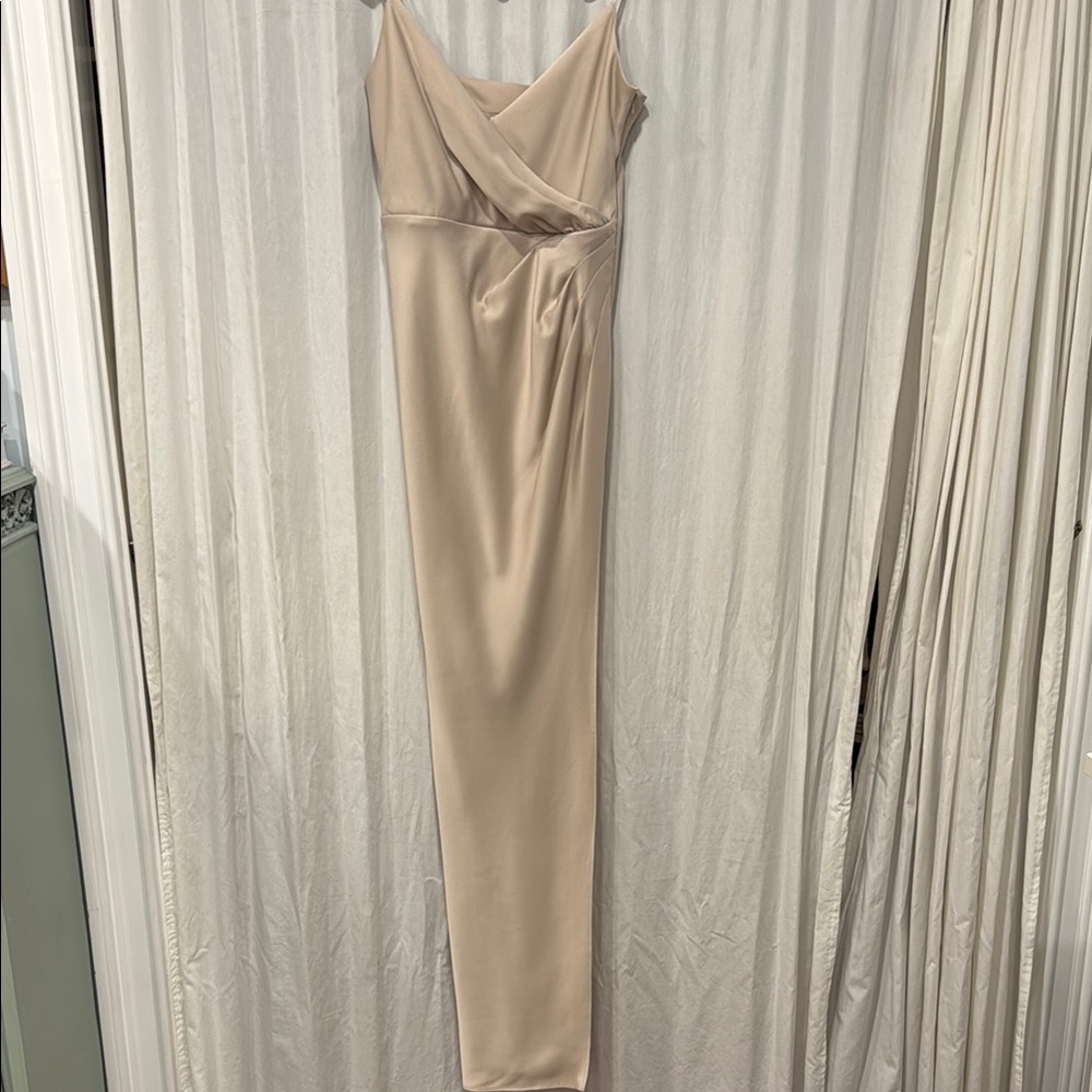BHLDN champagne Sheath Dress Spaghetti Straps Cocktail